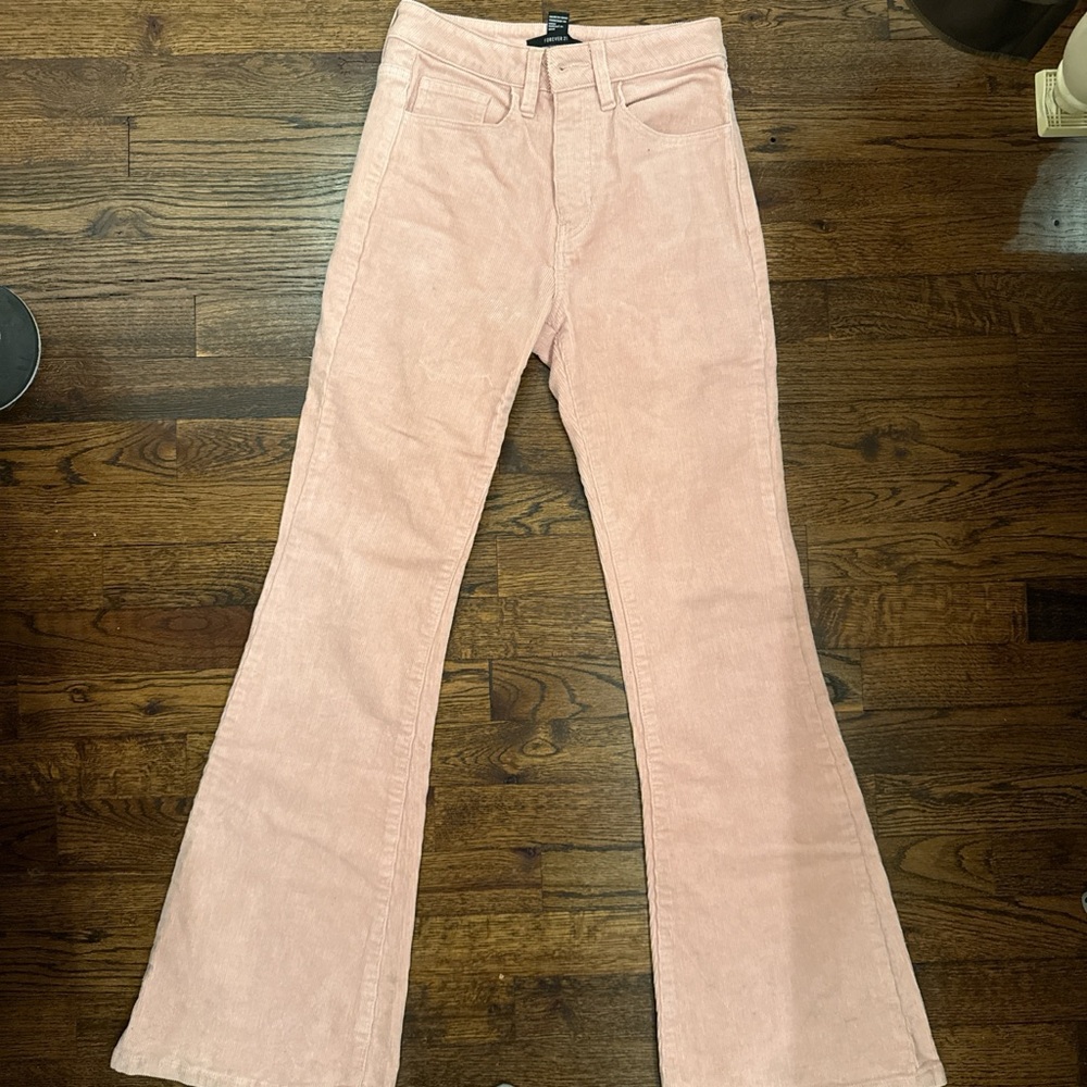 Pink Corduroy Flare Pants